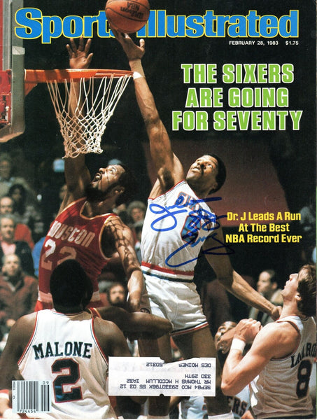 Julius Erving Signed Philadelphia 76ers Sports Illustrated 2/28/83 Beckett