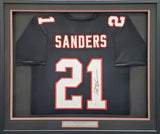 FALCONS DEION SANDERS AUTOGRAPHED BLACK CUSTOM FRAMED JERSEY BECKETT 185769