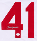 Lou Piniella Signed Reds Jersey (JSA COA) 1990 Cincy World Series Champion Mgr.