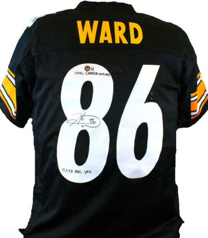 Hines Ward Autographed Black Pro Style Jersey w/2 insc.- Beckett W Hologram *Blk