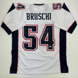 Autographed/Signed Tedy Bruschi New England White Football Jersey Beckett COA