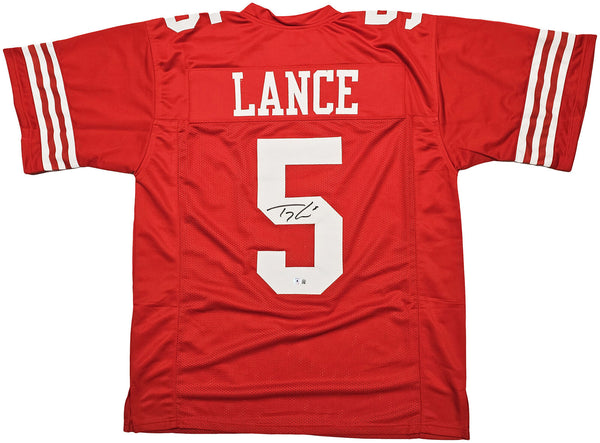 SAN FRANCISCO 49ERS TREY LANCE AUTOGRAPHED WHITE JERSEY BECKETT