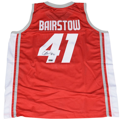 CAMERON BAIRSTOW SIGNED NEW MEXICO LOBOS #41 RED BASKETBALL JERSEY COA