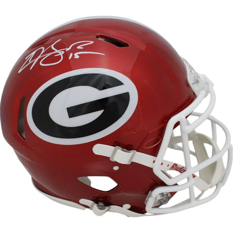 Carson Beck Autographed Georgia Bulldogs Authentic Flash Helmet Beckett 47551