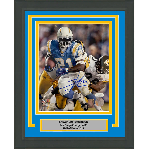 Framed Autographed/Signed LaDainian Tomlinson SD Chargers 8x10 Photo JSA COA