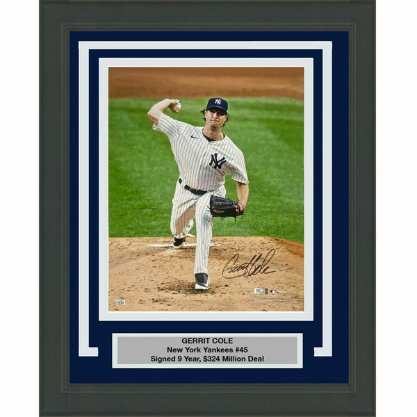 FRAMED Autographed/Signed GERRIT COLE New York Yankees 16x20 Photo Fanatics COA