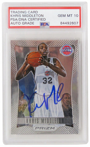 Khris Middleton Autographed 2012 Panini Prizm Rookie Card #285 (PSA - Auto 10)