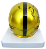 Jack Ham HOF Signed/Inscr Gold Flash Mini Helmet Steelers Becket Witness 192374