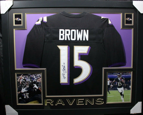 MARQUISE BROWN (Ravens black SKYLINE) Signed Autographed Framed Jersey JSA