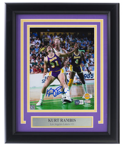 Kurt Rambis Signed Framed 8x10 Los Angeles Lakers Basketball Photo BAS