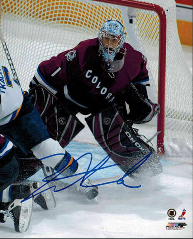 David Aebischer Autographed/Signed Colorado Avalanche 8x10 Photo 10308