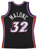 Jazz Karl Malone Signed 1998-99 Black Mitchell & Ness Swingman Jersey BAS Wit