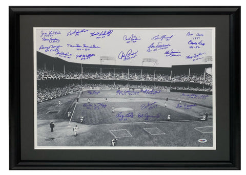 Brooklyn Dodgers Autograph Duke Snyder + 25 Signature 16" x 20" Framed Photo PSA