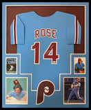 FRAMED PHILADELPHIA PHILLIES PETE ROSE AUTOGRAPHED SIGNED JERSEY JSA COA