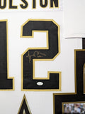 FRAMED NEW ORLEANS SAINTS MARQUES COLSTON AUTOGRAPHED SIGNED JERSEY JSA COA