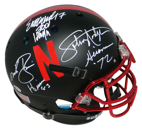 ERIC CROUCH MIKE ROZIER JOHNNY RODGERS SIGNED NEBRASKA BLACK AUTHENTIC HELMET