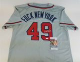 John Rocker Signed Atlanta Braves Personal Message to Met Fans Jersey (JSA COA)