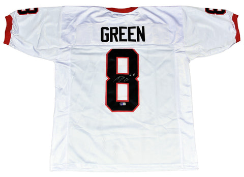 AJ GREEN SIGNED AUTOGRAPHED GEORGIA BULLDOGS #8 WHITE JERSEY BECKETT