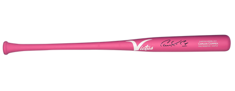 CARLOS CORREA SIGNED MINNESOTA TWINS ASTROS PINK VICTUS GAME MODEL BASEBALL BAT