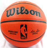 Ralph Sampson/Hakeem Olajuwon Autographed Wilson NBA Basketball-JSA W *Silver