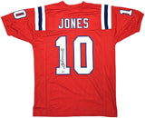 NEW ENGLAND PATRIOTS MAC JONES AUTOGRAPHED RED JERSEY BECKETT BAS WITNESS 214798