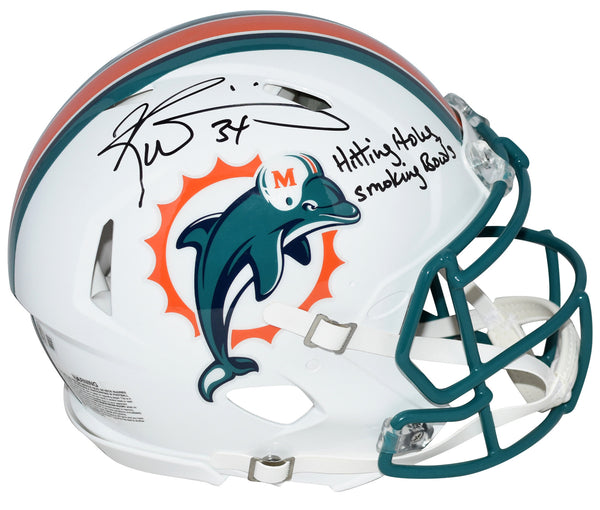 RICKY WILLIAMS SIGNED MIAMI DOLPHINS AUTHENTIC SPEED HELMET W/ SMOKING BOWLS