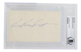 Bernie Boom Boom Geoffrion Signed Slabbed Montreal Canadiens Index Card BAS