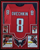 FRAMED SUEDE ALEX OVECHKIN WASHINGTON CAPITALS AUTOGRAPHED SIGNED JERSEY JSA COA