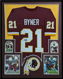 FRAMED WASHINGTON ERNEST BYNER AUTOGRAPHED SIGNED JERSEY JSA COA