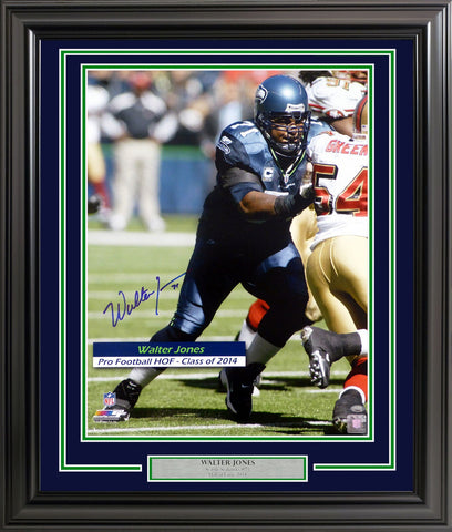 WALTER JONES AUTOGRAPHED FRAMED 16X20 PHOTO SEATTLE SEAHAWKS MCS HOLO 200381