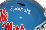 Elijah Moore Autographed/Signed Ole Miss Rebels F/S Speed Helmet JSA 34933