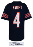 D'Andre Swift Signed Navy Custom Football Jersey - (SCHWARTZ COA)