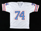 Bruce Matthews Signed Houston Oilers Stat Home Jersey Inscribed HOF 07 (Beckett)