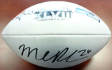 MICHAEL ROBINSON AUTOGRAPHED WHITE SUPER BOWL LOGO FOOTBALL SEAHAWKS MCS 78970