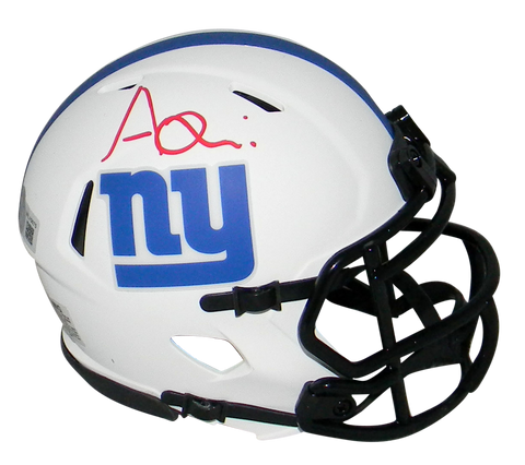 AZEEZ OJULARI SIGNED NEW YORK GIANTS LUNAR SPEED MINI HELMET BECKETT