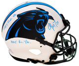 CHRISTIAN MCCAFFREY AUTO PANTHERS LUNAR FULL SIZE AUTH HELMET RECORD BECKETT