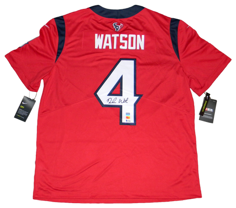 DESHAUN WATSON AUTOGRAPHED HOUSTON TEXANS #4 RED NIKE LIMITED JERSEY BECKETT