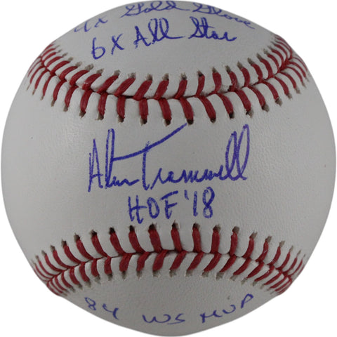 Alan Trammell Autographed Detroit Tigers OML Baseball 4 Stat Beckett 49310