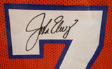 John Elway Autographed Broncos Jersey with Emb. Inscriptions in Framed Lightbox