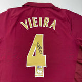 Autographed/Signed Patrick Vieira Arsenal Burgundy Soccer Jersey Beckett BAS COA