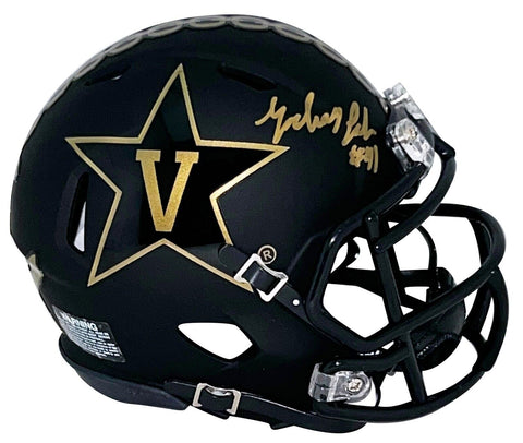 ZACH CUNNINGHAM SIGNED VANDERBILT COMMODORES BLACK SPEED MINI HELMET TRISTAR