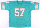 Dwight Stephenson Signed Miami Dolphins Jersey Inscribed "HOF 98" (JSA COA)