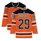 LEON DRAISAITL Autographed Edmonton Oilers Authentic Orange Jersey FANATICS