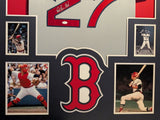 FRAMED CARLTON FISK AUTOGRAPHED SIGNED BOSTON RED SOX JERSEY JSA COA