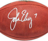 JOHN ELWAY AUTOGRAPHED LEATHER GOLD SHIELD FOOTBALL BRONCOS BECKETT WITNESS