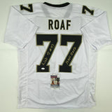 Autographed/Signed WILLIE ROAF HOF 2012 New Orleans White Jersey JSA COA Auto