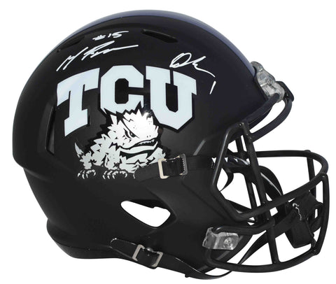 MAX DUGGAN & QUENTIN JOHNSTON SIGNED TCU HORNED FROGS FULL SIZE SPEED HELMET