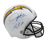 Melvin Gordon & LaDainian Tomlinson Signed Los Angeles Chargers Full Size Helmet