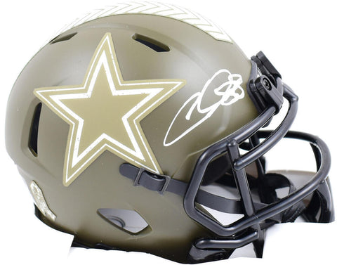 CeeDee Lamb Autographed Cowboys Salute to Service Speed Mini Helmet - Fanatics