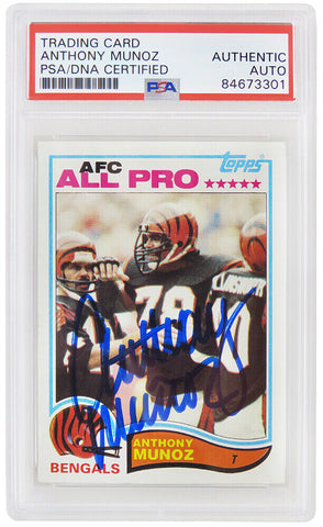 Anthony Munoz autographed Bengals 1982 Topps Rookie Card #51 - (PSA/DNA Encap)